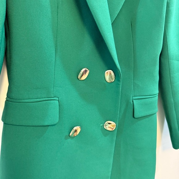 NWT ZARA DOUBLE BREASTED LONG BLAZER
DRESS GREEN SIZE S - Picture 3 of 7